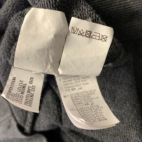BRUNELLO CUCINELLI Size M Grey Heather Cotton 1/2 zip Pullover