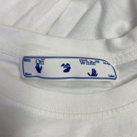 OFF-WHITE Size M White Black Graphic Cotton Long Sleeve T-shirt