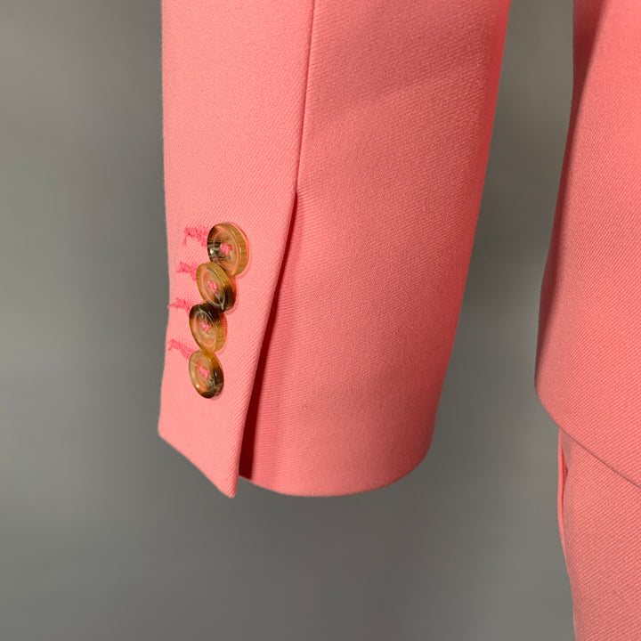 MR TURK Size 46 Pink Polyester Blend Notch Lapel Suit