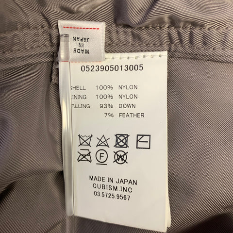 VISVIM Size L Grey Nylon Down Filled Jacket