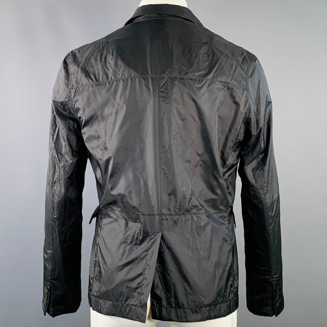 HAIDER ACKERMANN Size M Black Red Checkered Notch Lapel Sport Coat