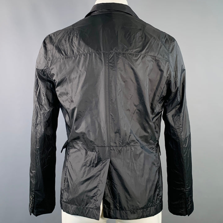 HAIDER ACKERMANN Size M Black Red Checkered Notch Lapel Sport Coat