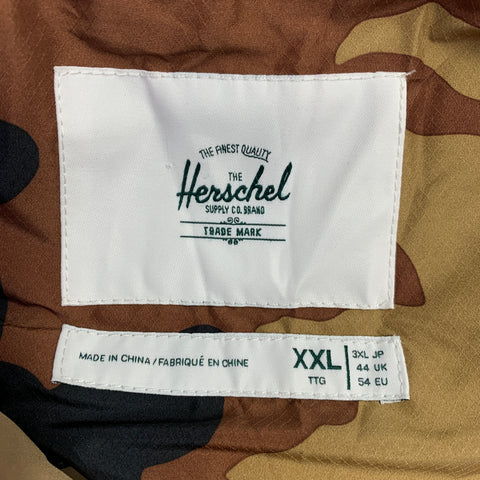 HERSCHEL Size XXL Khaki Cotton Polyester Hooded Jacket