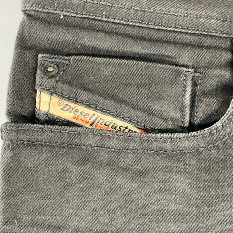 DIESEL Size 27 Sleenker Black Cotton Blend Skinny Slim Button Fly Jeans