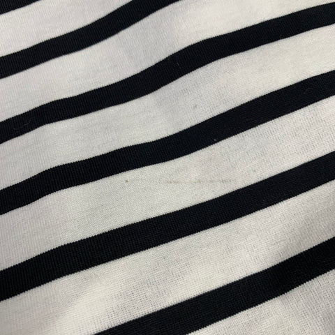 JUNYA WATANABE Size M White Black Cotton Stripe Asymmetrical T-Shirt