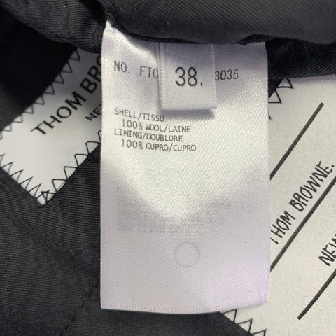 THOM BROWNE Size 2 Grey Wool Textured Flat Front Dress Pants