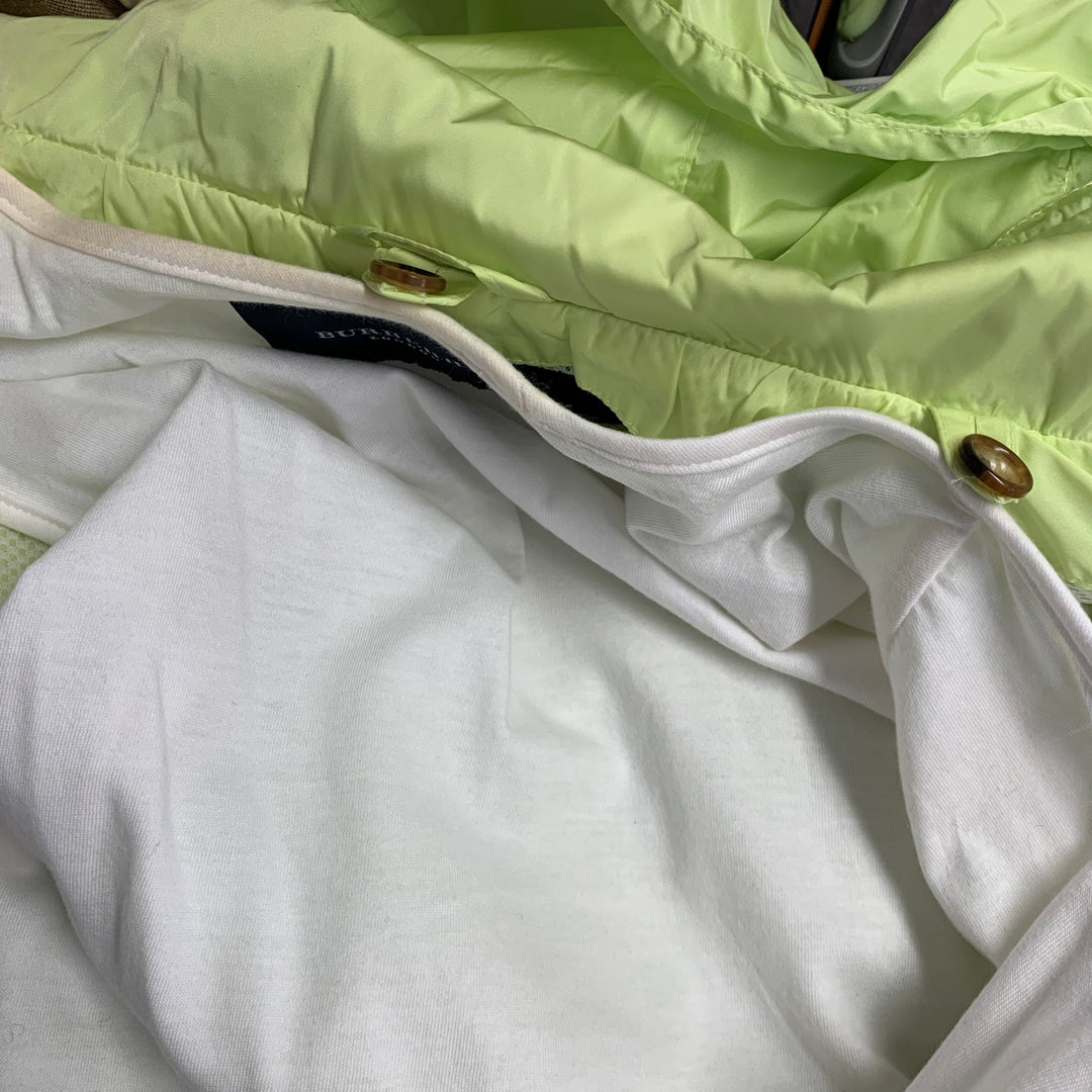 BURBERRY LONDON Size M Green Lime Polyamide Blend Zip Pockets Vest