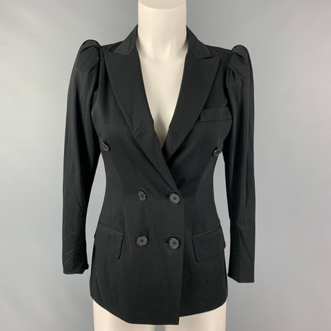 MOSCHINO Talla 8 Chaqueta negra de algodón y poliéster