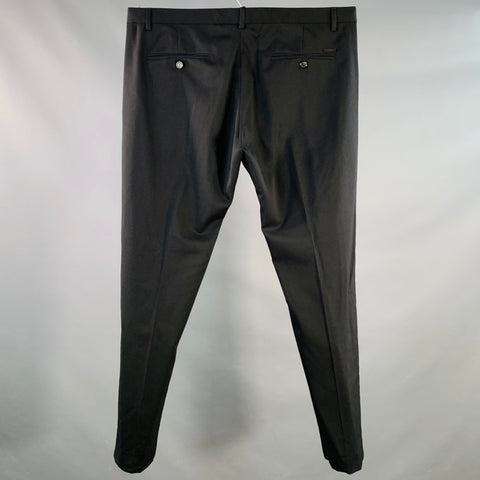 DSQUARED2 Size 38 Black Virgin Wool Blend Flat Front Dress Pants