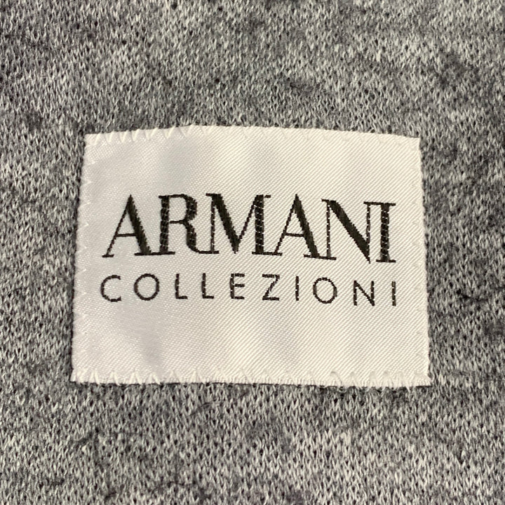 ARMANI COLLEZIONI Size 40 Grey Charcoal Checkered Wool Blend Sport Coat