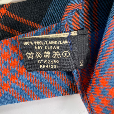RRL by RALPH LAUREN Blue Orange Tartan Wool Tie