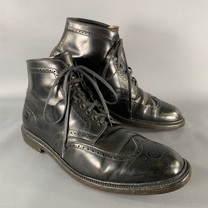 ALDEN Size 12 Black Wingtip Leather Ankle Boots