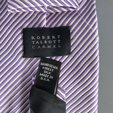ROBERT TALBOTT Cream Lilac Stripe Silk Tie