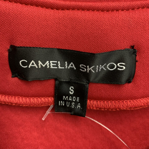 CAMELIA SKIKOS Size S Red Polyester Blend Asymmetrical Dress