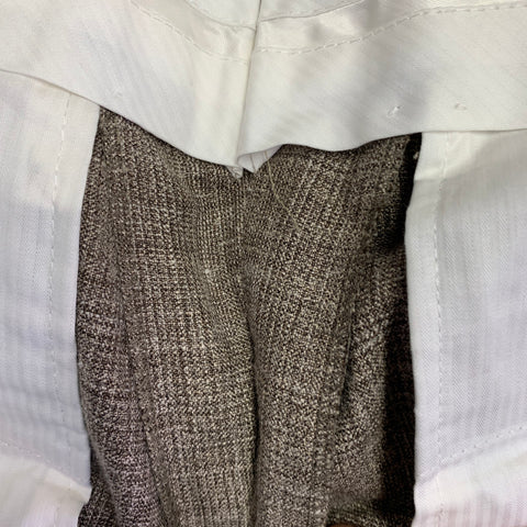 SUITSUPPLY Size 36 Brown Melange Wool Silk Linen Notch Lapel Suit