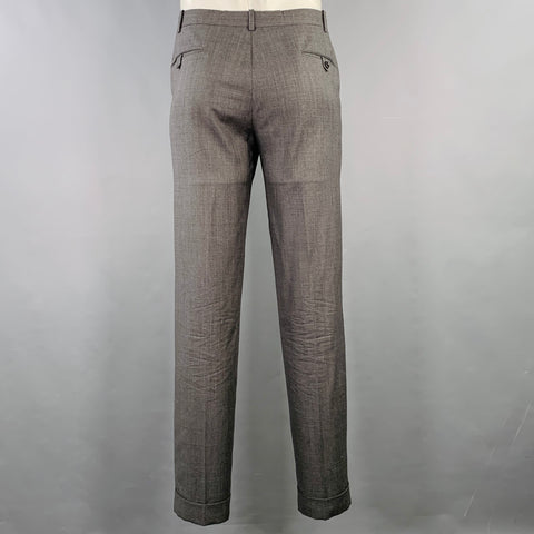 BAND OF OUTSIDERS Size 34 Grey Charcoal Twill Cuffed Dress Pants