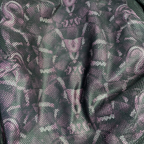 MARCELO BURLON Size S Black Purple Polyamide Snake Print Hooded Rain Jacket