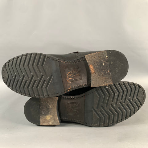 FRYE Size 9 Black Brown Leather Pony Hair Pull On Boots