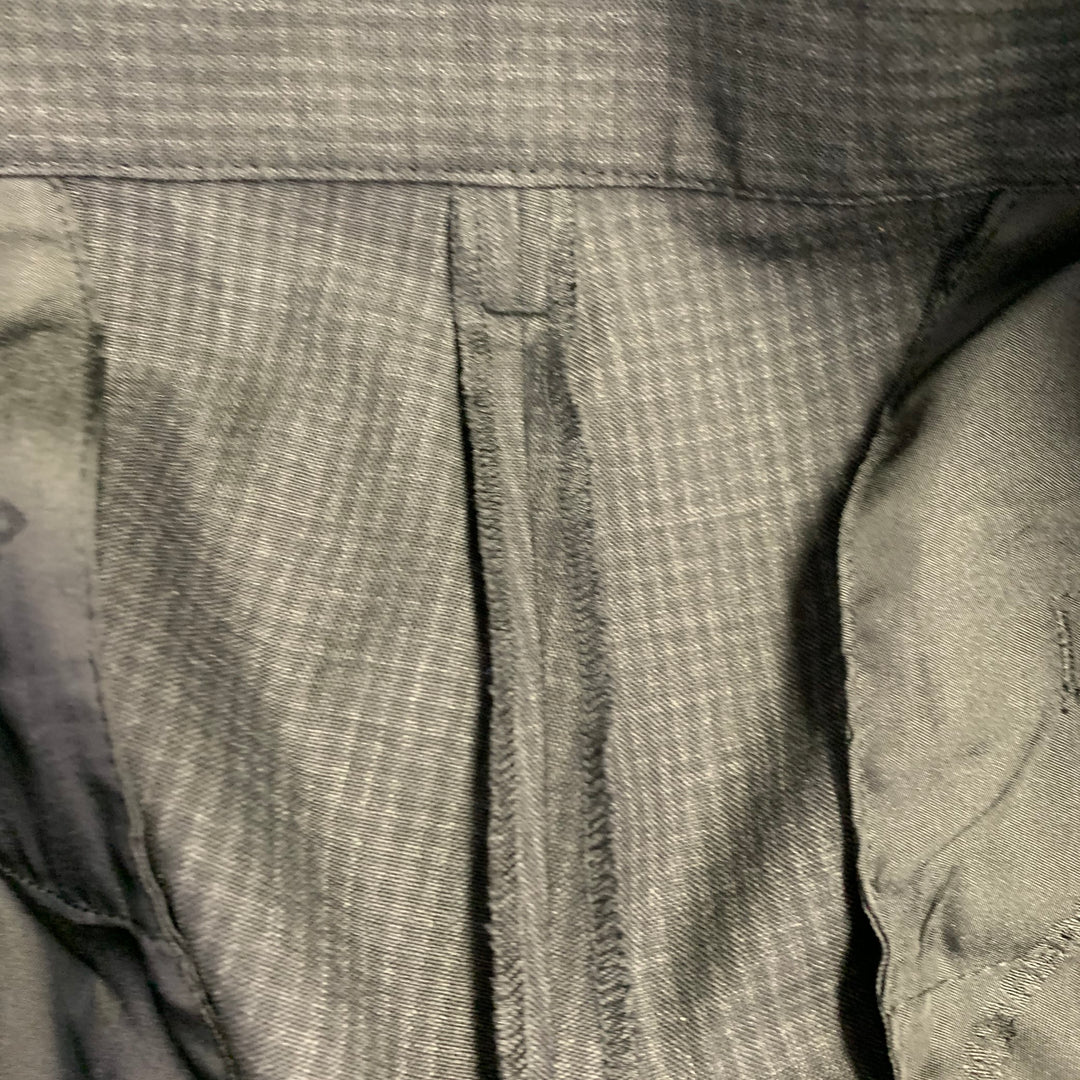 DSQUARED2 Size 38 Grey Black Checkered Wool Raw Edge Dress Pants