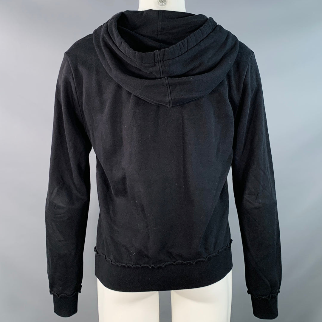 DOLCE & GABBANA Size S Black Muhammad Ali Print Cotton Hooded Sweatshirt