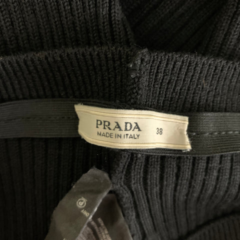 PRADA Size 2 Black Wool Flared Leggings