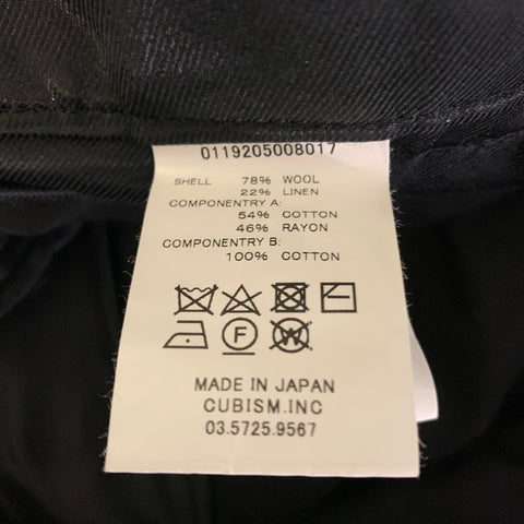 VISVIM Size L Black Wool Linen Waist Tie Pants