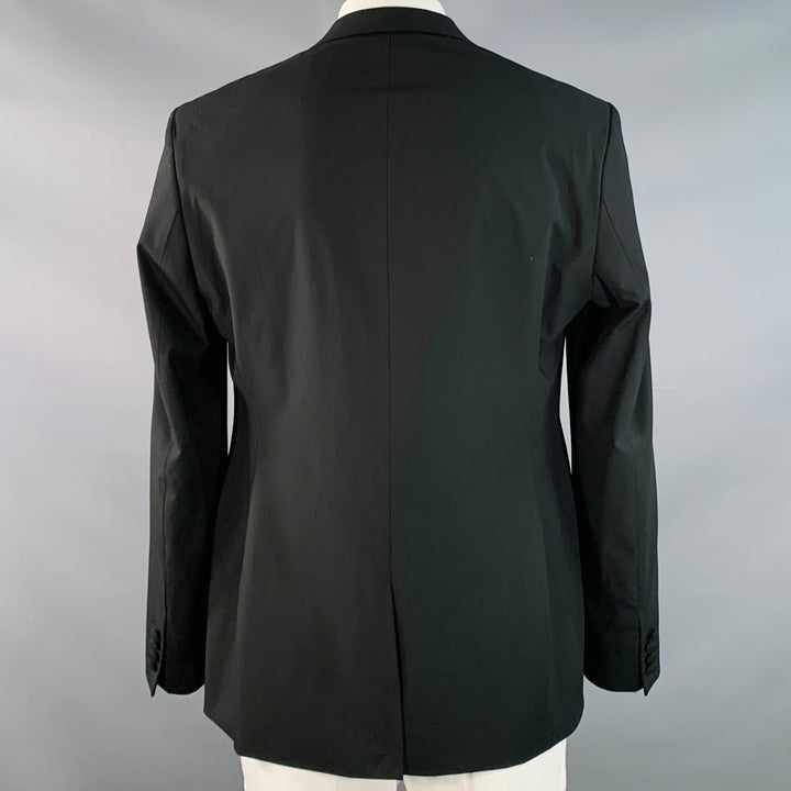 NOAK Size 42 Long Black Polyester Blend Peak Lapel Tuxedo Jacket