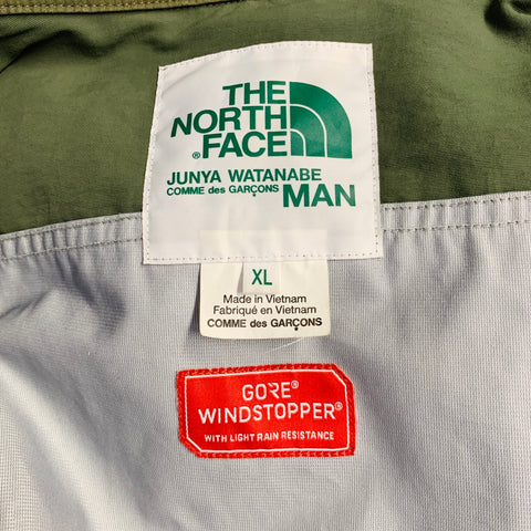 JUNYA WATANABE x THE NORTH FACE FW17 Size XL Green Olive Cotton Nylon Rain Resistant Zip Buttons Jacket