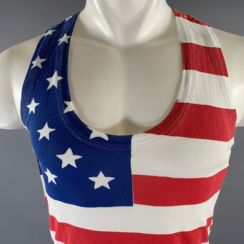 D&G by DOLCE & GABBANA Size S Red White Blue Flag Tank
