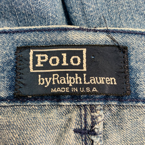 POLO by RALPH LAUREN Size 34 Blue Denim Tapered Pleated Jeans