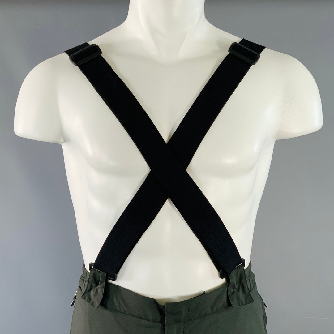 PRADA SPORT Size 40 Red Forest Green Nylon Ski Jacket Pants Set