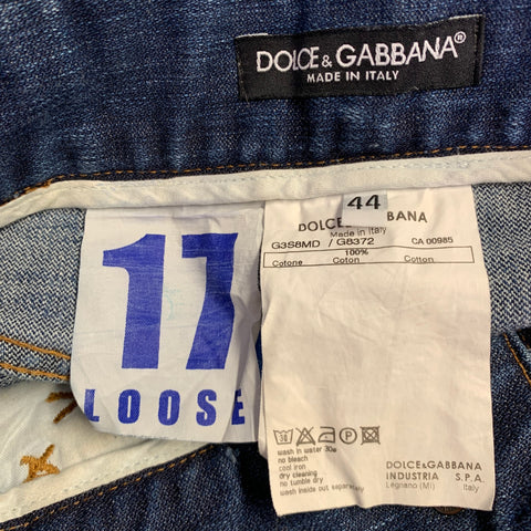 DOLCE & GABBANA Size 28 Blue Contrast Stitch Cotton Jeans