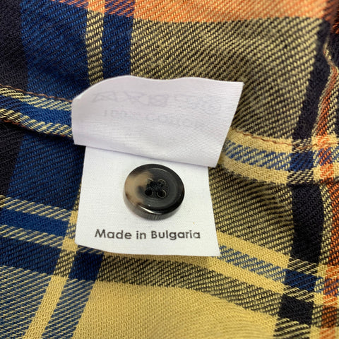 DRIES VAN NOTEN Size 4 Yellow Multi-Color Cotton Plaid Shirt Dress