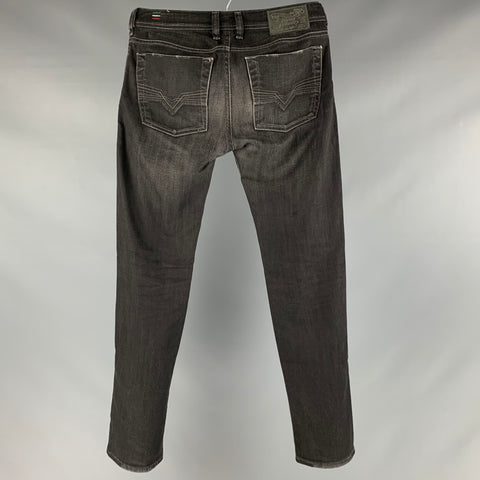 DIESEL Taille 26 Jean gris anthracite en coton élasthanne avec braguette boutonnée