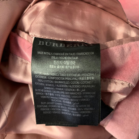 BURBERRY Size 40 Pink Velvet Cotton Peak Lapel Sport Coat