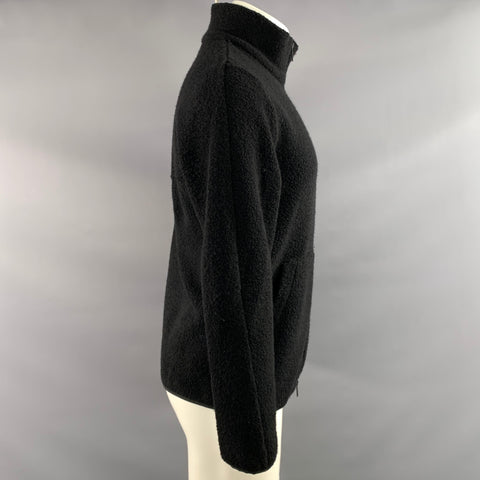 THEORY Size S Black Fleece Wool Blend Double Zipper Jacket