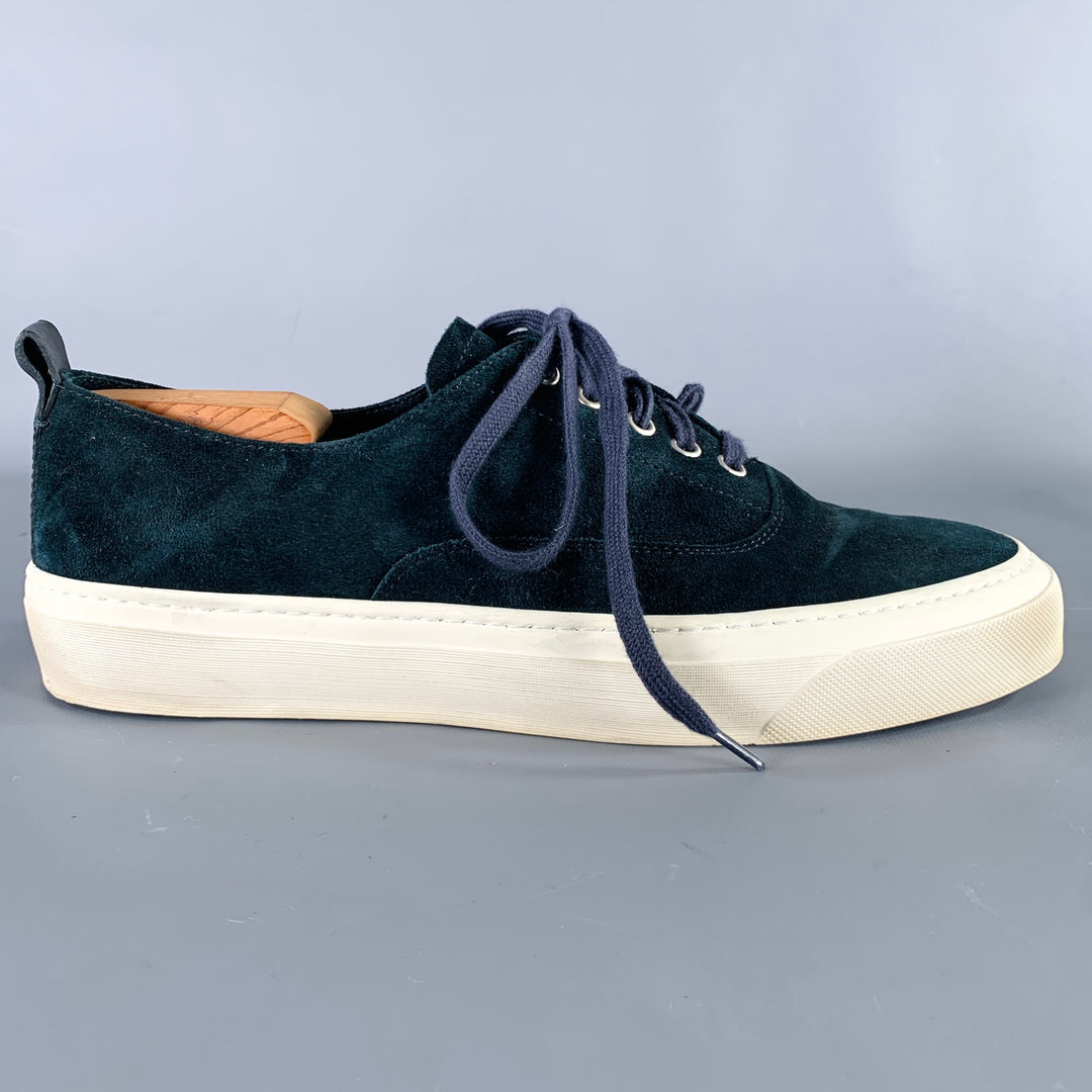 OFFICINA SLOWEAR Size 9 Navy Cream Suede Sneakers