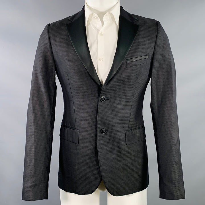 JOHN RICHMOND Size 38 Black Nailhead Wool Blend Notch Lapel Sport Coat