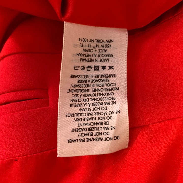 ALICE + OLIVIA Size S Red Polyester Shawl Collar Jacket (Outdoor)