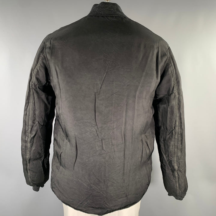 VISVIM Size L Black Nylon Reversible Bomber Jacket