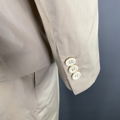 PRADA Chest Size 42 Khaki Cotton  Polyester Notch Lapel 36 29 Suit