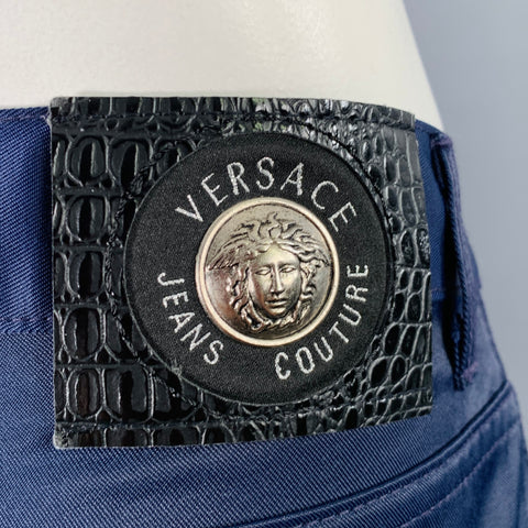 VERSACE JEANS COUTURE Size 34 Blue Cotton Blend 5 Pocket Casual Pants