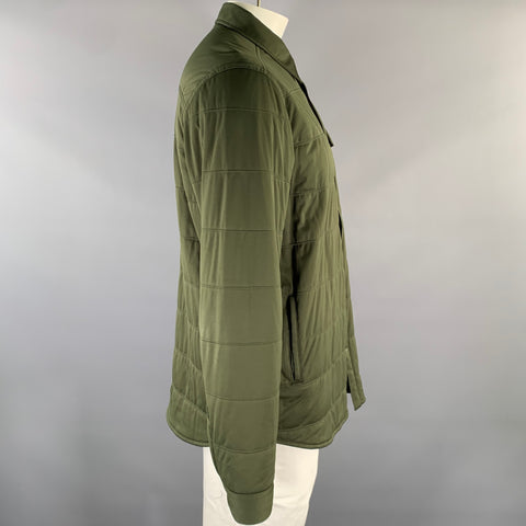 SNOW PEAK Size XXL Green Quilted Polyester Shirt Jacket
