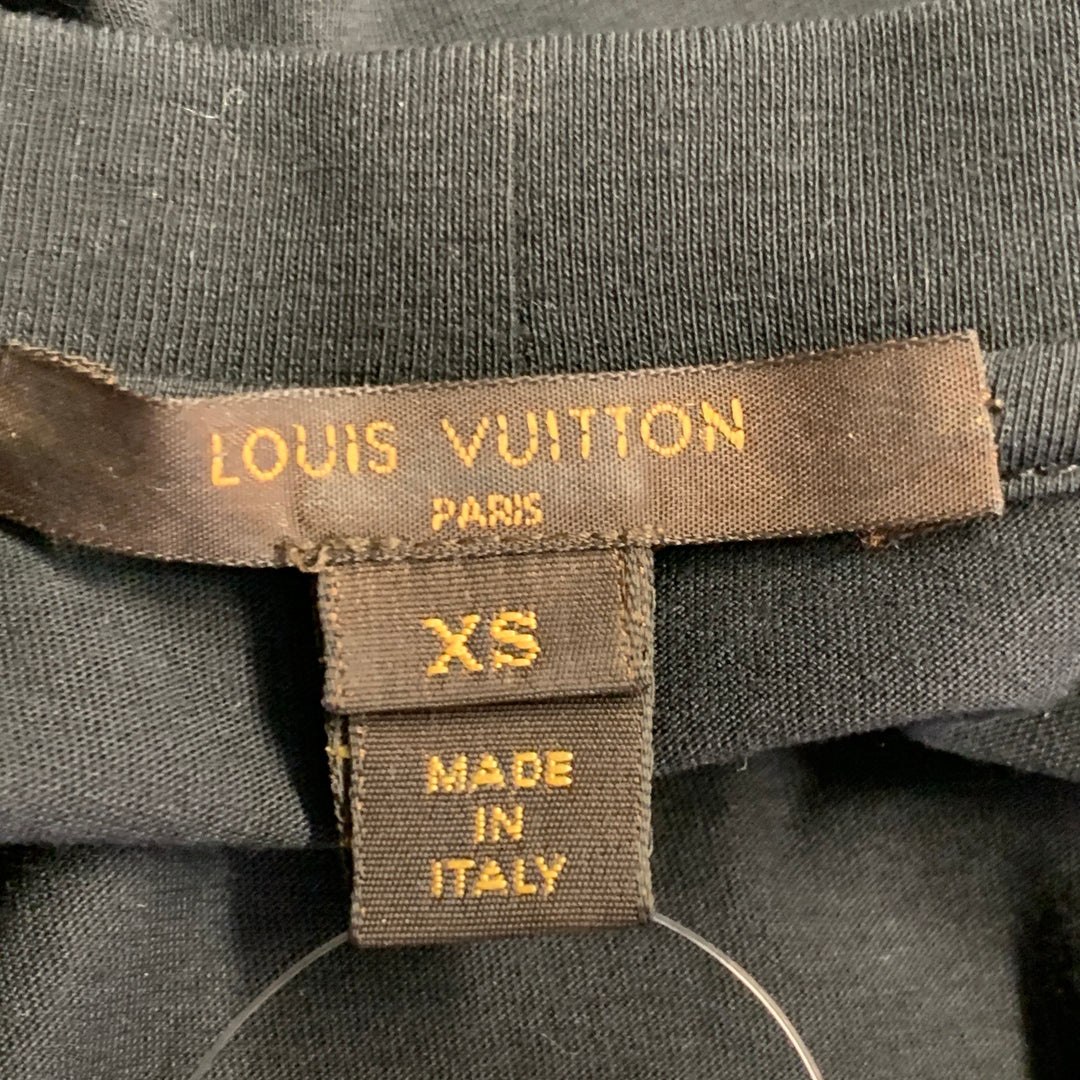 LOUIS VUITTON x STEPHEN SPROUSE Size XS Black Cotton Blend Graffiti Sequined Casual Top