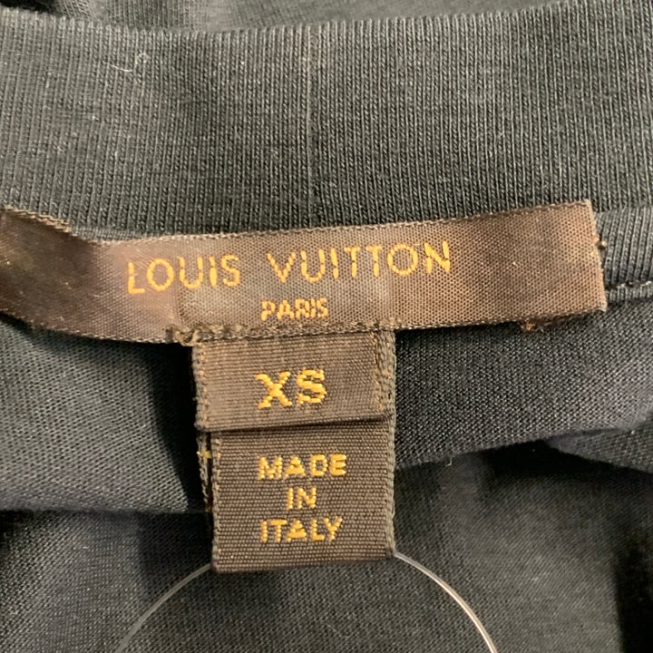 LOUIS VUITTON x STEPHEN SPROUSE Size XS Black Cotton Blend Graffiti Sequined Casual Top