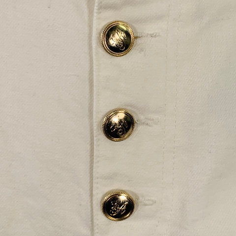 EMPORIO ARMANI Size 27 White Black Cotton Blend Twill Button Fly Shorts