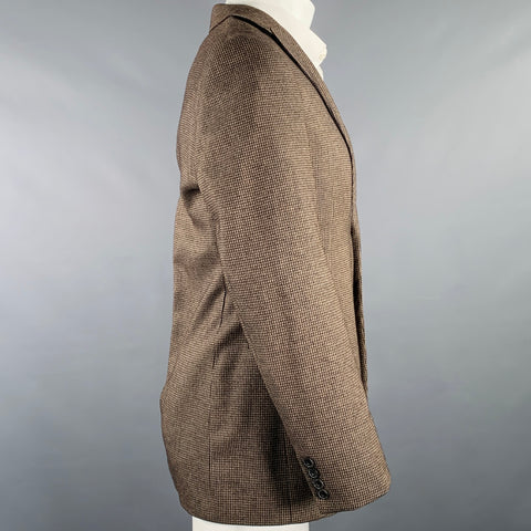 GIORGIO ARMANI Size 38 Brown Beige Woven Peak Lapel Sport Coat
