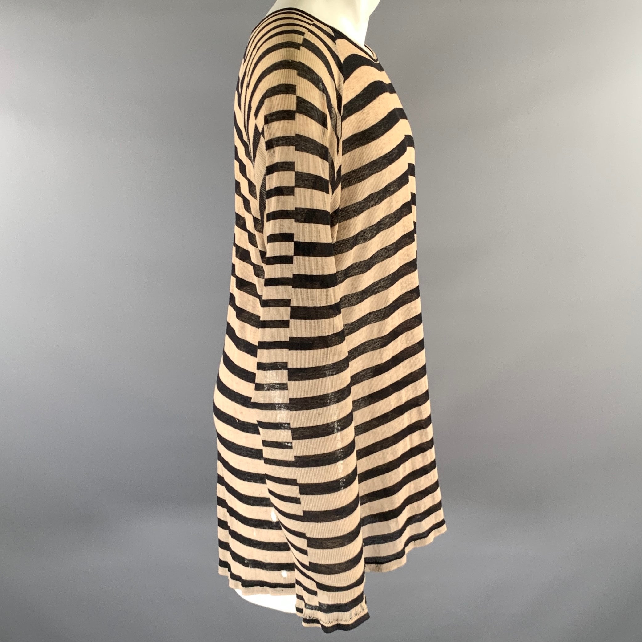 Haider Ackermann ストライプ コットン シャツジャケット XS ホワイト ハイダーアッカーマン KL4CUAKS27 HAIDER ACKERMANN Cotton Satin Side ACKERMANN（ハイダーアッカーマン）の「Haider