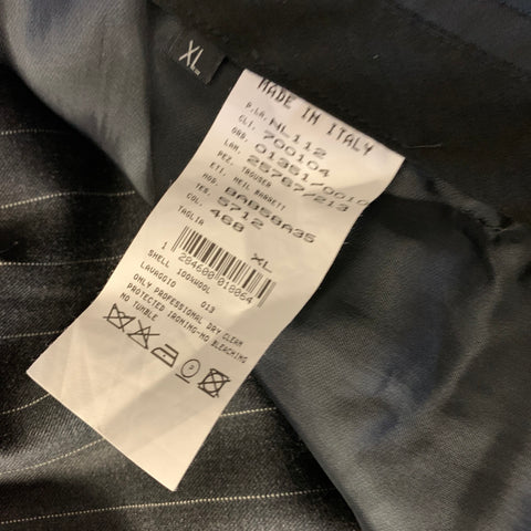 NEIL BARRETT Chest Size XL Grey Pinstripe Wool Notch Lapel 34 35 Suit