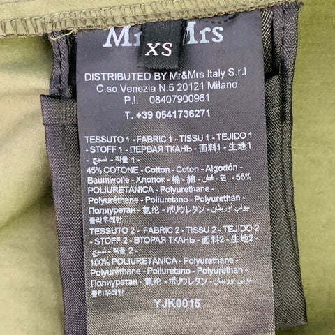 MR & MRS Parka veste vert olive chatoyant en coton mélangé, taille XS